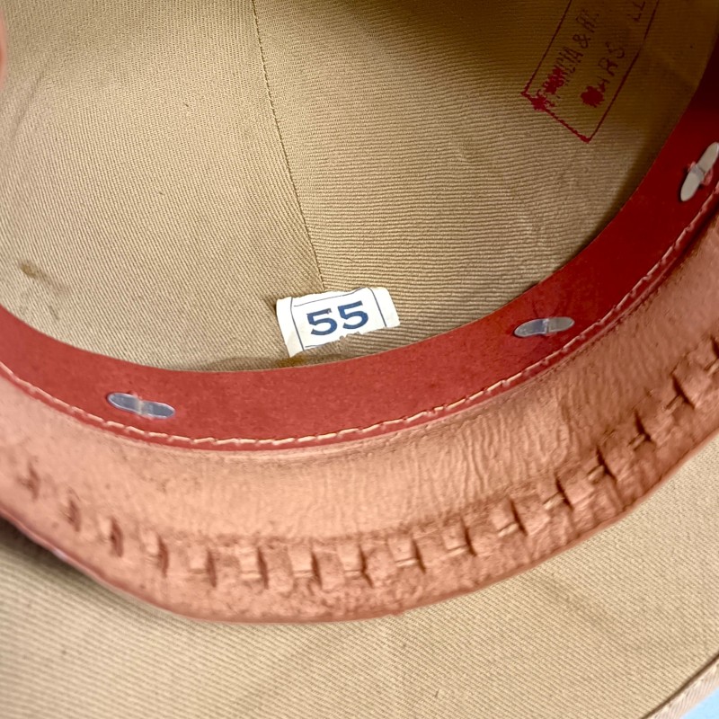 CASQUE COLONIAL EN TOILE BEIGE ET LIEGE FABRICATION REGLEMENTAIRE MILITAIRE 1930-1950 TROUPES COLONIALE LEGION ETRANGERE